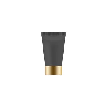 Luxury Cosmetic Black Container Vector, Realistic 3D Packaging for Cream, Oils Stock Illustration