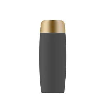 Luxury Cosmetic Black Container Vector, Realistic 3D Packaging for Cream, Oils Stockillustratie