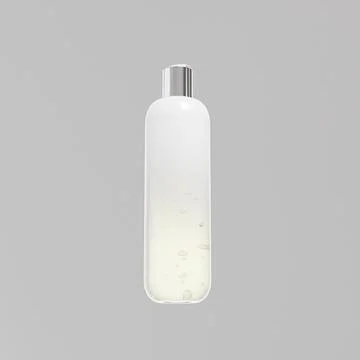 Luxury cosmetic plastic bottle with disk top flip cap mockup Stock Illustration