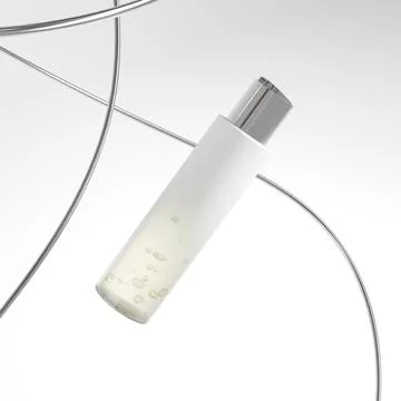 Luxury cosmetic plastic bottle with disk top flip cap mockup Stock Illustration