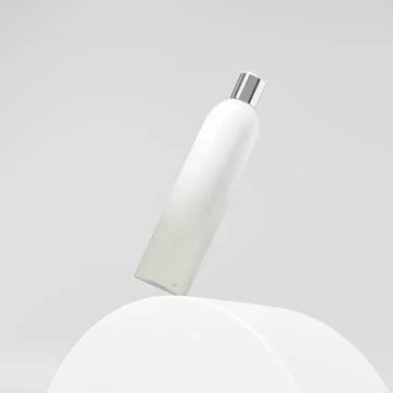 Luxury cosmetic plastic bottle with disk top flip cap mockup Stock Illustration