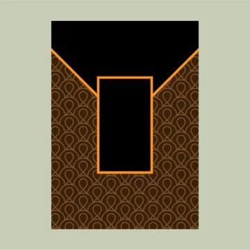 Luxury cover page design with pattern background, antique greeting card, orna Stock Illustration