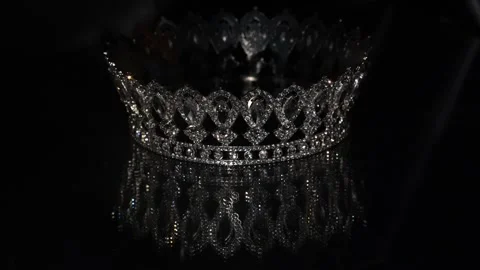 Luxury Crown with Mirror Reflection Representing Royal Prestige Stock Footage 341695321