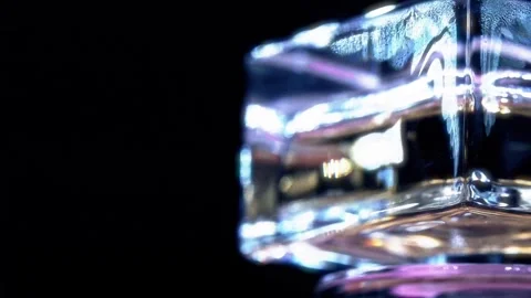 Luxury Crystal Glass Reflection Rotating with Abstract Light Refractions Stock Footage 337242357