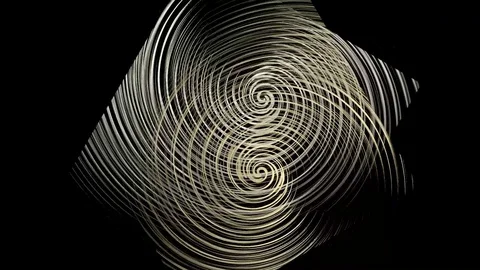 Luxury cuted golden spiral elements rotating in opposite direction Stock Footage 71071129