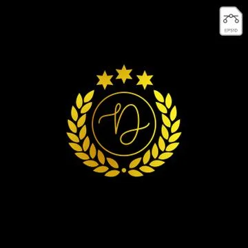 Luxury d initial logo or symbol business company vector icon isolated Stock Illustration