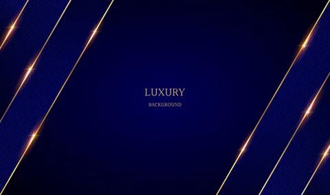Luxury dark blue background with thin, golden lines. Stock Illustration