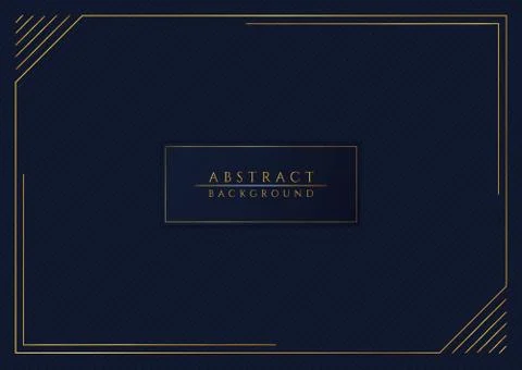 Luxury dark blue overlap layer pattern background line gold design with space Illustrazione stock