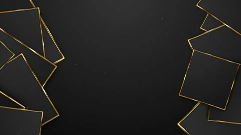 Luxury Dark with Gold Squares Particles Awards Trailer Titles Background Loop Video stock 339157853