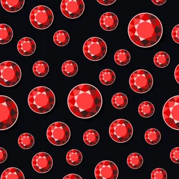 Luxury Dark Seamless Background with Red Diamonds. Vector 스톡 일러스트