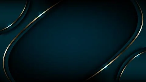 Luxury dark teal abstract background with liquid paper cut layers, elegant .. Stock Illustration