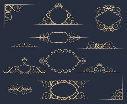 Luxury Decor Elements Set Stock Illustration
