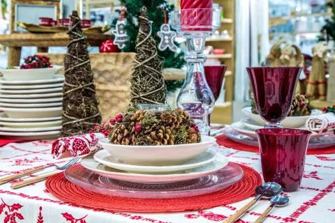 Luxury decorated table Stock Photos