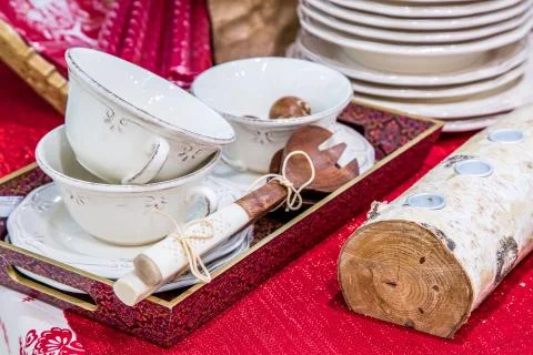 Luxury decorated table Stock Photos