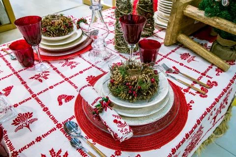 Luxury decorated table Stock Photos