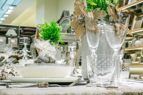 Luxury decorated table Stock Photos