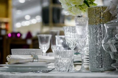 Luxury decorated table Stock Photos