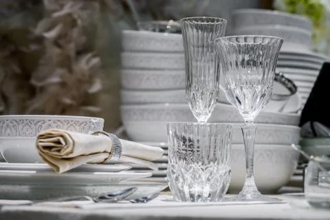 Luxury decorated table Stock Photos