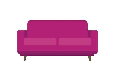 Luxury decorative sofa icon in flat style Stock Illustration