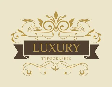 Luxury decorative typography. Vector illustration Stock Illustration