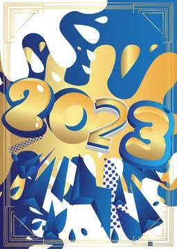 Luxury deluxe 2023 Background vector illustration. Abstract event poster te.. Stock Illustration
