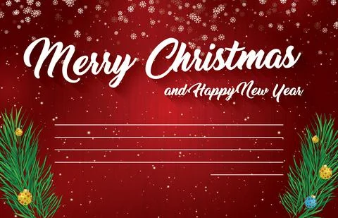 Luxury design with realistic tree branches and Christmas balls and green tree Stock Illustration