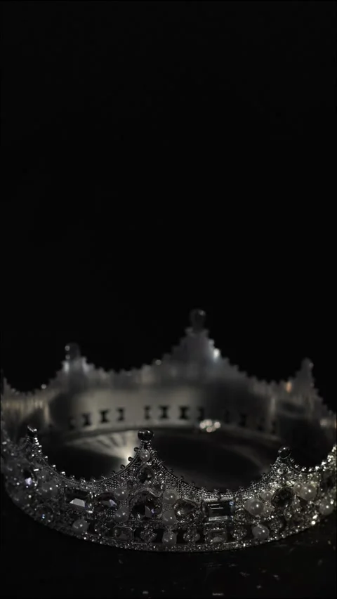 Luxury Diamond Crown on Black Background.  Premium Royal Concept. Stock Footage 339866199