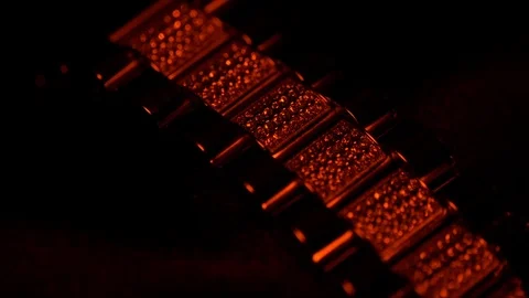 Luxury diamond platinum bracelet ruby light 4k Stock Footage 99501510