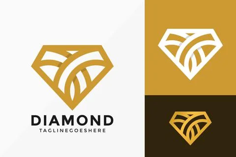 Luxury Diamond Stone Logo Vector Design. Abstract emblem, designs concept, lo Illustrazione stock