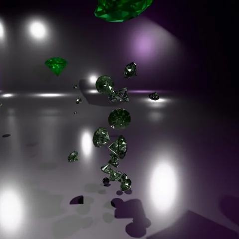 Luxury Diamond Vortex with Floating Blue Gem | 3D Spiral Camera Motion Video stock 300839017