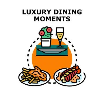 Luxury dining moments concept vector illustration Stock Illustration