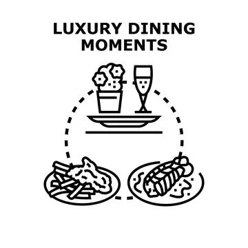 Luxury dining moments concept vector illustration Stock Illustration