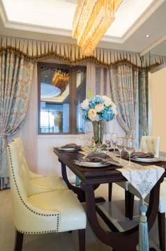 Luxury dining room Stock Photos