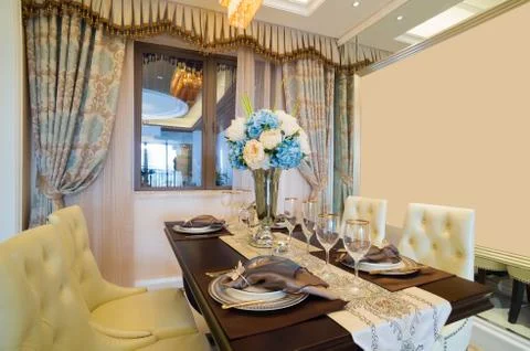 Luxury dining room Stock Photos