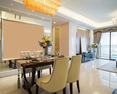 Luxury dining room Stock Photos