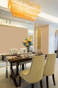 Luxury dining room Stock Photos