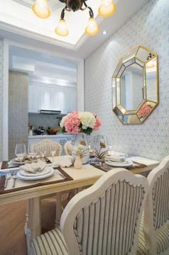 Luxury dining room Stock Photos