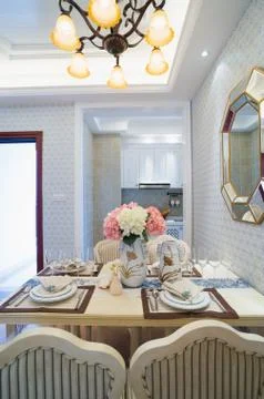 Luxury dining room Stock Photos