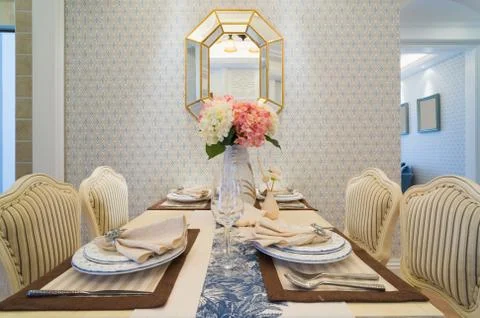 Luxury dining room Stock Photos