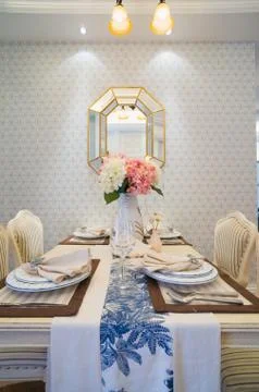 Luxury dining room Stock Photos