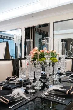 Luxury dining room Stock Photos