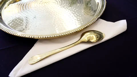 Luxury Dining Table Arrangement with Blank Dishes – 4K Footage Stock Footage 311434299