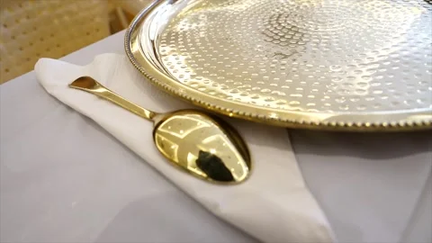Luxury Dining Table Arrangement with Blank Dishes – 4K Footage Stock Footage 311434302