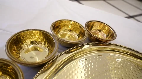 Luxury Dining Table Arrangement with Blank Dishes – 4K Footage Stock Footage 311434305