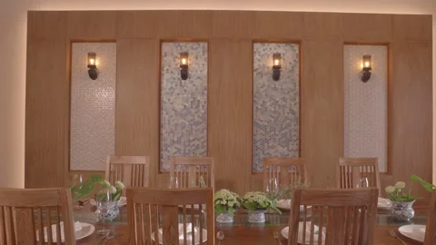Luxury dining table setting Stock Footage 201158017
