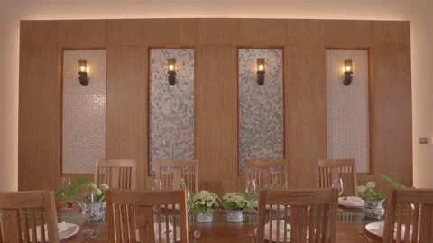 Luxury dining table setting Stock Footage 201158027