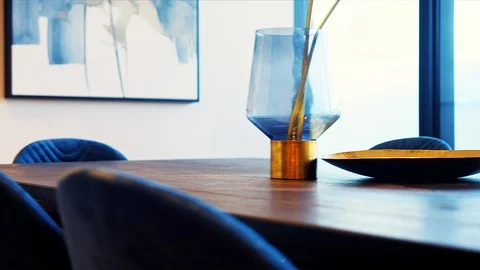 Luxury Dining Table Showcasing Modern Asian Style - Closeup Shot Stock Footage 124293545