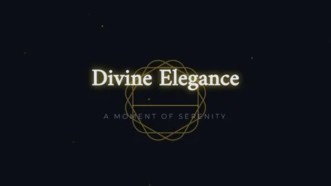 Luxury divine elegance title card using glowing gold neon script on dark ba.. Vídeo Stock 337501752