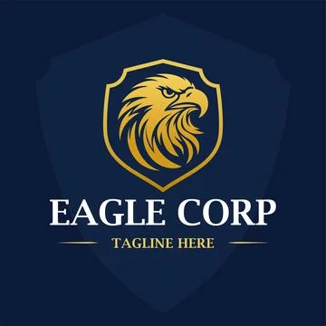 Luxury eagle head logo design template Stock Illustration