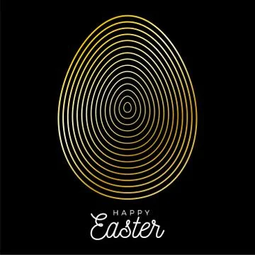 Luxury Easter gold egg square banner. Easter big sale card with big outline e 스톡 일러스트